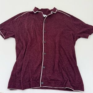Reiss Burgundy Casual Button Down Shirt